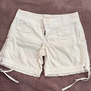 Candie's White Cargo Shorts with Adjustable Drawstrings